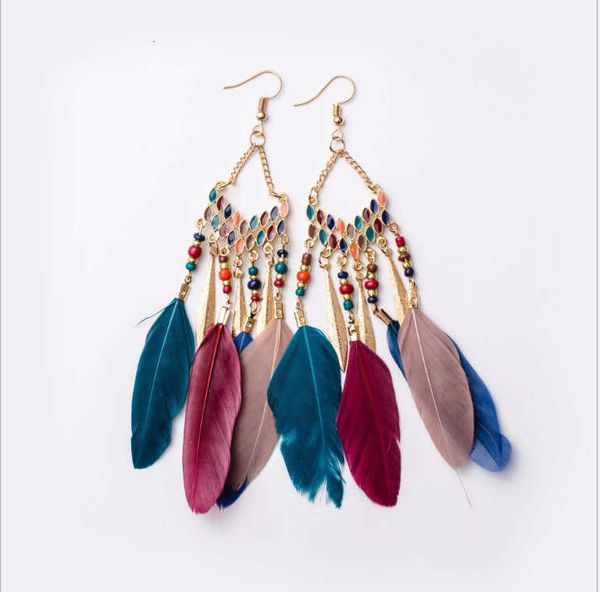 jewelry v-shaped fringed feather earrings long bohemian pearl accessories, Golden
jewelry v-shaped fringed feather earrings long bohemian pearl accessories, Golden