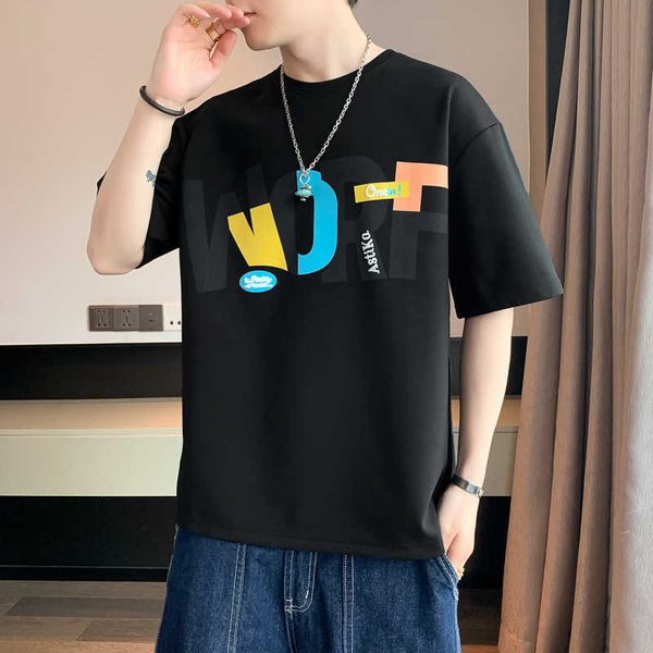 short sleeved t-shirt for men's summer 2023 new trendy brand loose and thin ice silk front shoulder half sleeved t-shirt upper garment, White;black
short sleeved t-shirt for men's summer 2023 new trendy brand loose and thin ice silk front shoulder half sleeved t-shirt upper garment, White;black