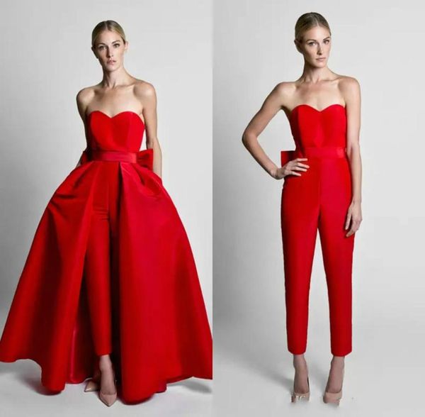 silk satin bow back jumpsuit evening dresses with overskirts sweetheart strapless custom made prom dress waistband weddings guest 3012957, Black;red
silk satin bow back jumpsuit evening dresses with overskirts sweetheart strapless custom made prom dress waistband weddings guest 3012957, Black;red