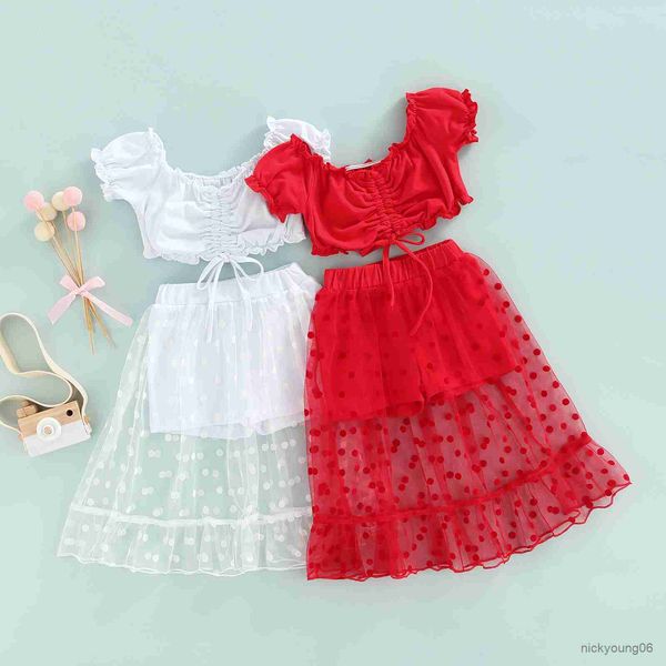 clothing sets girls new summer short sleeve crop nddot print mesh skirt 2pcs for kids baby clothes outfits, White
clothing sets girls new summer short sleeve crop nddot print mesh skirt 2pcs for kids baby clothes outfits, White
