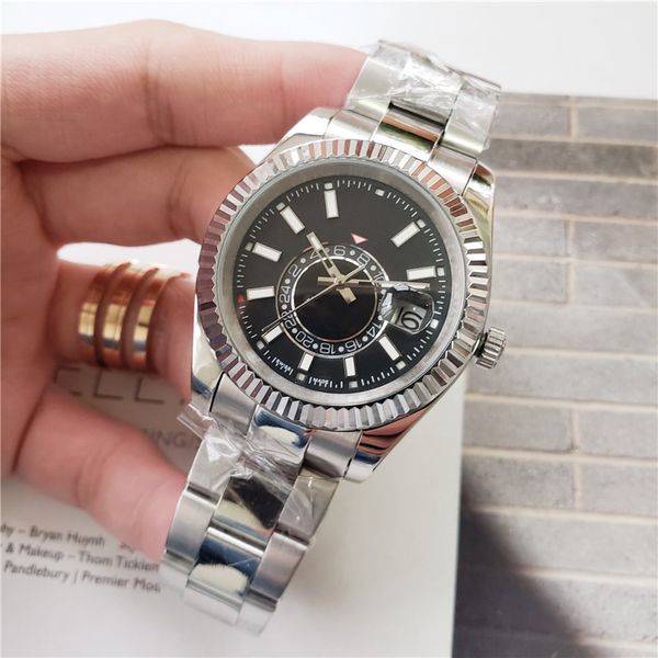 men's sports watch 42mm black dial automatic mechanical fashion classic style two digit time precision steel band ceramic ring waterpro, Slivery;brown
men's sports watch 42mm black dial automatic mechanical fashion classic style two digit time precision steel band ceramic ring waterpro, Slivery;brown