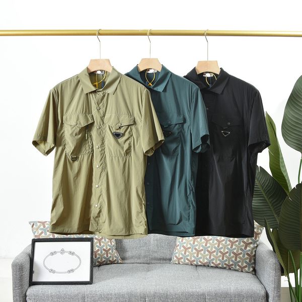 23ss men's shirt short mens shirts fashion designer pra blouse style summer thin style comfortable and breathable chest pocket stitchin, White;black
23ss men's shirt short mens shirts fashion designer pra blouse style summer thin style comfortable and breathable chest pocket stitchin, White;black