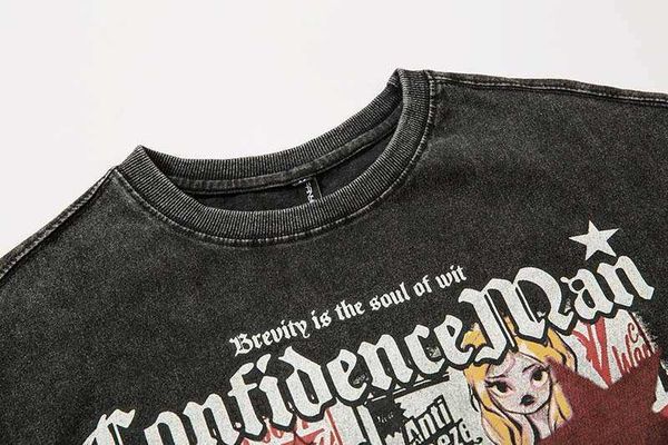 style individuality dark style sleeve t-shirt men's fashion loose letter star print short sleeve, White;black
style individuality dark style sleeve t-shirt men's fashion loose letter star print short sleeve, White;black