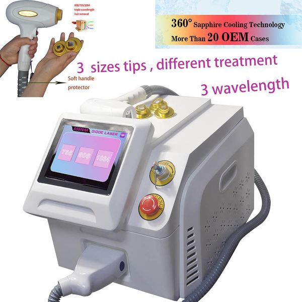 epilator 3 waves diode laser 755nm 808nm 1064nm depiladora hair removal machine laser epilator painless body women hair remover machine
