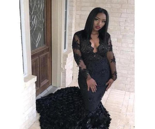 african black girls prom evening dresses mermaid deep v neck long sleeves applique sweep train pageant formal party night out4749194
african black girls prom evening dresses mermaid deep v neck long sleeves applique sweep train pageant formal party night out4749194