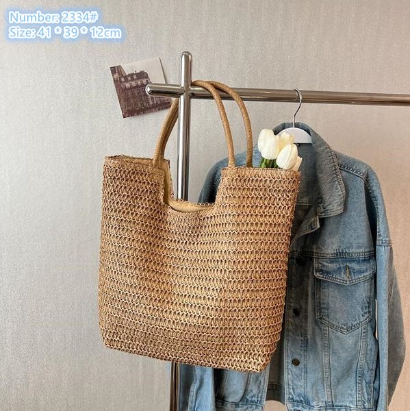 Factory wholesale ladies shoulder bags 2 colors summer seaside holiday leisure straw bag simple Joker woven beach handbags light fashion tote handbag, Brown-2334#
Factory wholesale ladies shoulder bags 2 colors summer seaside holiday leisure straw bag simple Joker woven beach handbags light fashion tote handbag, Brown-2334#