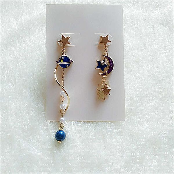 jewelry 925 silver needle star earrings south korea personalized creative moon planet asymmetric long women's, Golden
jewelry 925 silver needle star earrings south korea personalized creative moon planet asymmetric long women's, Golden