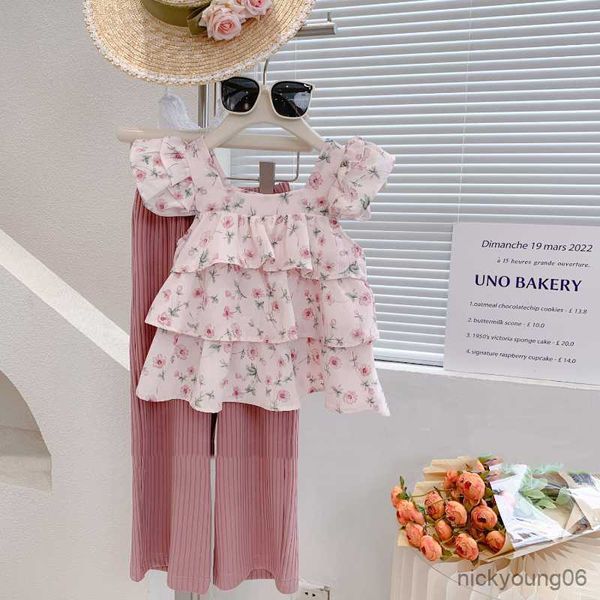 clothing sets girls set summer floral wide leg pants kids clothes 2pcs children 3-7y, White
clothing sets girls set summer floral wide leg pants kids clothes 2pcs children 3-7y, White