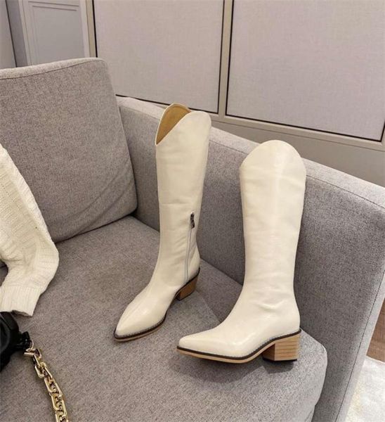 2022 popular women knee high boots genuine leather pointed toe fashion leisure square heel white zipper winter autumn western cowb4726505, Black
2022 popular women knee high boots genuine leather pointed toe fashion leisure square heel white zipper winter autumn western cowb4726505, Black