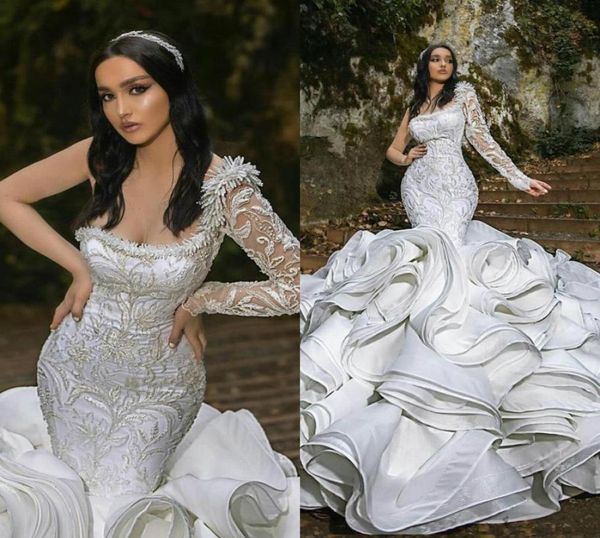 2021 luxury ruffles mermaid wedding dresses plus size one shoulder chapel train gorgeous bridal gowns nigerian arabic marriage dre4306642, White
2021 luxury ruffles mermaid wedding dresses plus size one shoulder chapel train gorgeous bridal gowns nigerian arabic marriage dre4306642, White