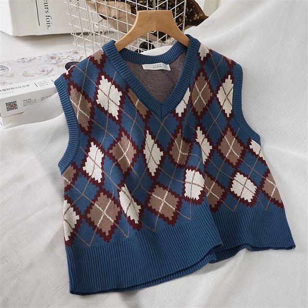 vests preppy style knit vest women knitted argyle sweater vest sleeveless plaid waistcoat autumn short outwear chalecos para mujer, Black;white
vests preppy style knit vest women knitted argyle sweater vest sleeveless plaid waistcoat autumn short outwear chalecos para mujer, Black;white