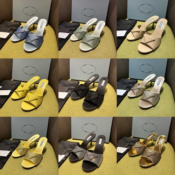 classic high heel stiletto womens slippers sandals triangle logo buckle decoration luxury prd designer rhinestone diamond mule street style, Black
classic high heel stiletto womens slippers sandals triangle logo buckle decoration luxury prd designer rhinestone diamond mule street style, Black