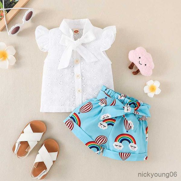 clothing sets girl's clothes set 2023 summer children bow t-shirt ndrainbow clouds print short pants kids sleeveless, White
clothing sets girl's clothes set 2023 summer children bow t-shirt ndrainbow clouds print short pants kids sleeveless, White