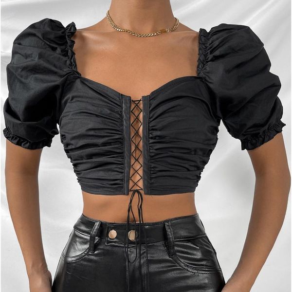 tanks solid color black vest female fashion ladies square neck short sleeve slim vest tie navel crop female, Black;white
tanks solid color black vest female fashion ladies square neck short sleeve slim vest tie navel crop female, Black;white