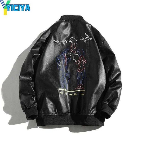 yiciya men's jackets 2021 harajuku autumn black funny printed windbreaker young motorcycle leather jacket korean, Black;brown
yiciya men's jackets 2021 harajuku autumn black funny printed windbreaker young motorcycle leather jacket korean, Black;brown