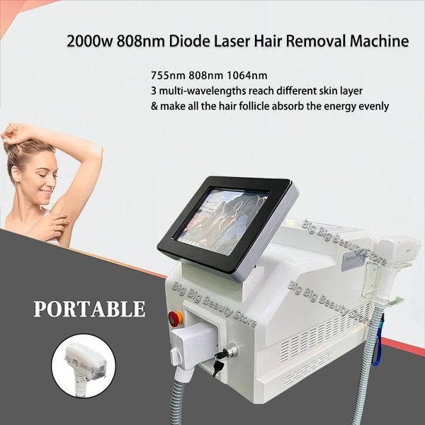epilator 808nm diode laser hair removal machine 2000w depilation equipment three wavelengths ice titanium device professional for salon
epilator 808nm diode laser hair removal machine 2000w depilation equipment three wavelengths ice titanium device professional for salon