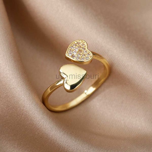 band rings zircon double heart rings for women crystal stainless steel heart love adjustable ring femme aesthetic wedding jewelry gift 2023, Silver
band rings zircon double heart rings for women crystal stainless steel heart love adjustable ring femme aesthetic wedding jewelry gift 2023, Silver