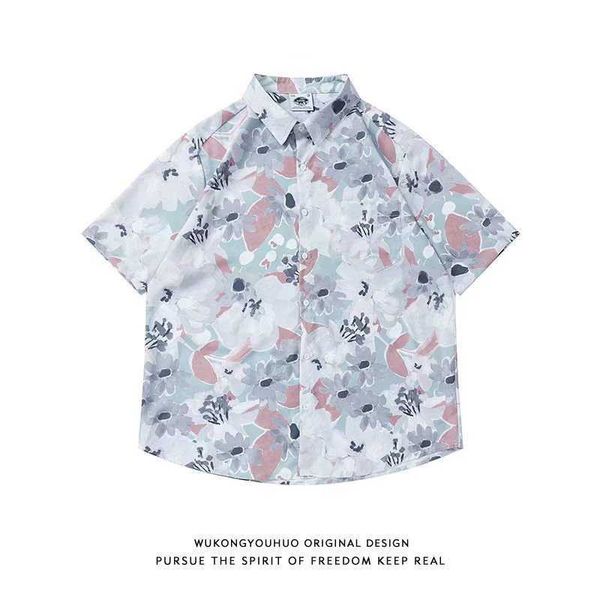 vintage cuban collar oil printed shirt men's and women's fashion loose hawaiian shortsleeved shirt saa, White;black
vintage cuban collar oil printed shirt men's and women's fashion loose hawaiian shortsleeved shirt saa, White;black