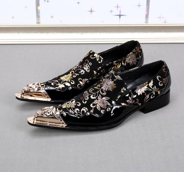 men dress shoes luxury suede pointed toe printing gold flowers patent leather dress wedding formal shoes business loafers man4917117, Black
men dress shoes luxury suede pointed toe printing gold flowers patent leather dress wedding formal shoes business loafers man4917117, Black