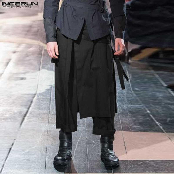 men's pants incerun 2023 american style new men irregular design layered cropped pants casual streetwear male solid all-match trousers, Black
men's pants incerun 2023 american style new men irregular design layered cropped pants casual streetwear male solid all-match trousers, Black