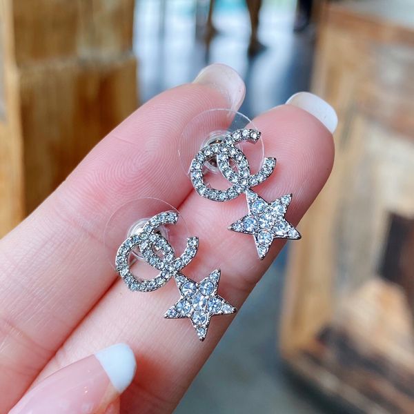 women designer stud earrings full diamonds luxury style star stamp classic brass engagement earring, Golden;silver
women designer stud earrings full diamonds luxury style star stamp classic brass engagement earring, Golden;silver