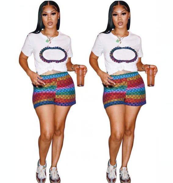 new 23gg women sporting tracksuits casual diamond print two piece set short sleeve tee full printing jogger shorts suit outfits, Gray
new 23gg women sporting tracksuits casual diamond print two piece set short sleeve tee full printing jogger shorts suit outfits, Gray