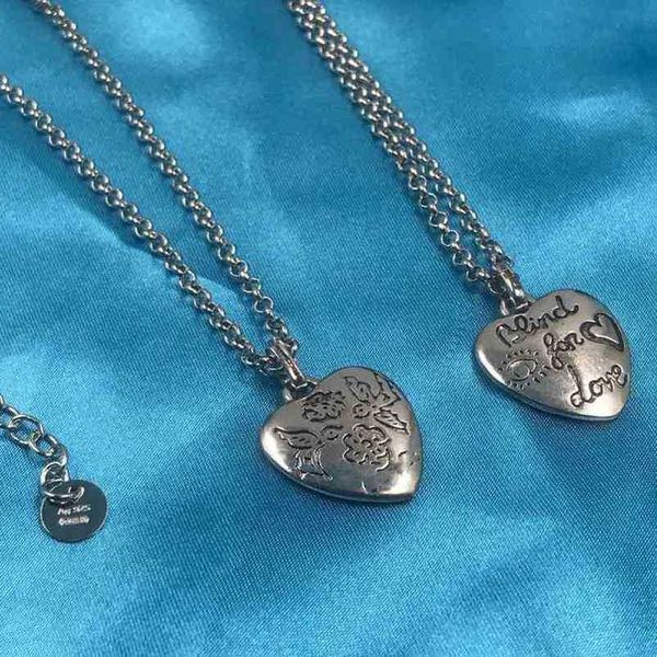 2023 new designer jewelry bracelet necklace ring ancient family's same fearless blind for love carved heart pendant small fresh style p, Silver
2023 new designer jewelry bracelet necklace ring ancient family's same fearless blind for love carved heart pendant small fresh style p, Silver