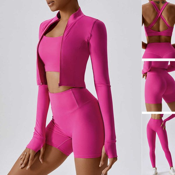 4-piece Tracksuits Yoga Women's Track and Field High Waist Nylon Leg Set Suit Gym Top Sports Bra P230531
4-piece Tracksuits Yoga Women's Track and Field High Waist Nylon Leg Set Suit Gym Top Sports Bra P230531