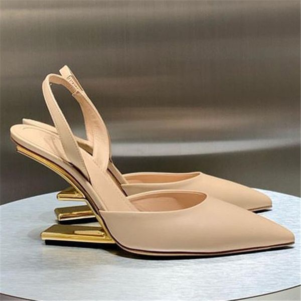 slingback women pumps pointed toe high heels letter strange heel wedding dress shoes bride gladiator sandals ladies wedges, Black
slingback women pumps pointed toe high heels letter strange heel wedding dress shoes bride gladiator sandals ladies wedges, Black
