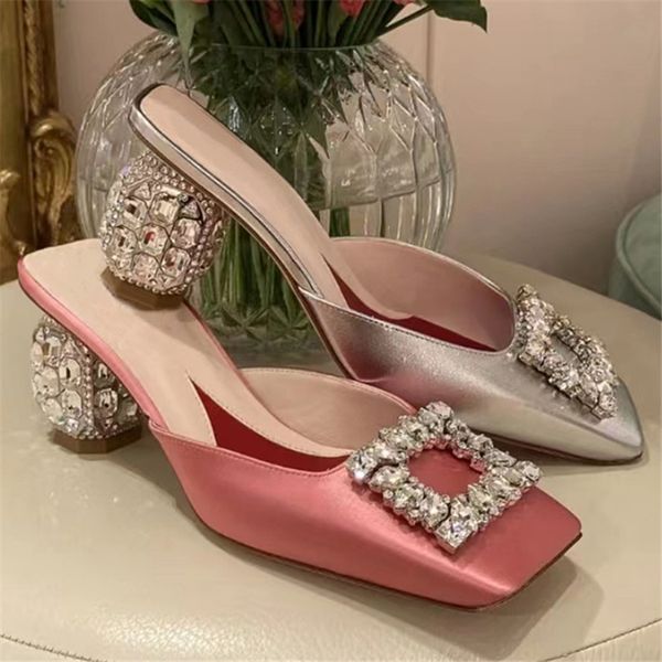 pink women slippers square toe chunky high heel shoes gladiator sandals dress pumps summer outside mules designer crystal slides, Black
pink women slippers square toe chunky high heel shoes gladiator sandals dress pumps summer outside mules designer crystal slides, Black