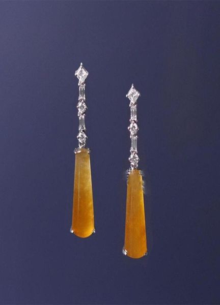 dangle chandelier original design craftsmanship honey yellow chalcedony pillar earrings chinese retro geometric charm women0399440199, Silver
dangle chandelier original design craftsmanship honey yellow chalcedony pillar earrings chinese retro geometric charm women0399440199, Silver