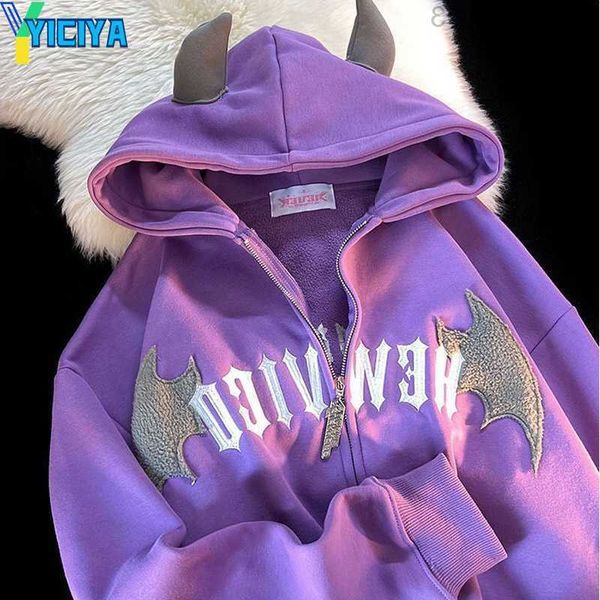 yiciya men's hoodies sweatshirts hip hop dark bat wing devil horn gothic zip up hoodie jacket men women oversized sweatshirt kawaii clo, Black
yiciya men's hoodies sweatshirts hip hop dark bat wing devil horn gothic zip up hoodie jacket men women oversized sweatshirt kawaii clo, Black