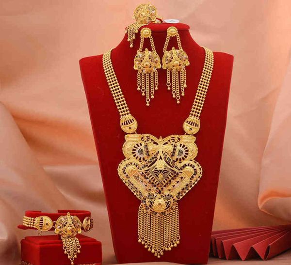 luxury 24k dubai jewelry sets gold color african wedding gifts bridal bracelet necklace earrings ring jewellery set for women 21129544778, Silver
luxury 24k dubai jewelry sets gold color african wedding gifts bridal bracelet necklace earrings ring jewellery set for women 21129544778, Silver