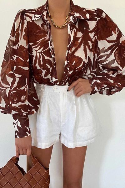 elegant ootn female casual vintage office ladies clothing single breasted lantern sleeve blouses spring print women's shirtfxn, White
elegant ootn female casual vintage office ladies clothing single breasted lantern sleeve blouses spring print women's shirtfxn, White