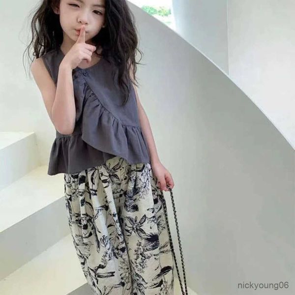 clothing sets summer girls set ruffles vest shirts and printed pants 2pcs kids suit casual clothes children, White
clothing sets summer girls set ruffles vest shirts and printed pants 2pcs kids suit casual clothes children, White