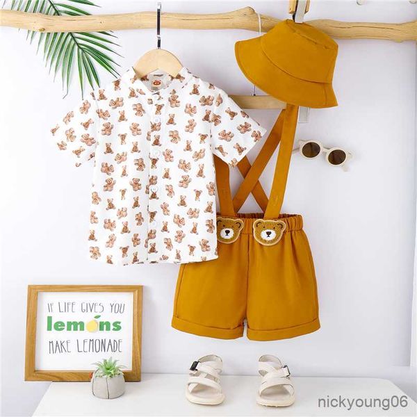 clothing sets children boys shorts short sleeve button shirt and suspender hat summer outfits kid, White
clothing sets children boys shorts short sleeve button shirt and suspender hat summer outfits kid, White