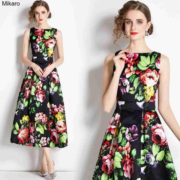 mikaro floral party vest dresses summer women designer sleeveless round neck cocktail prom dress resort ladies high waist slim a-line frocks, Black;gray
mikaro floral party vest dresses summer women designer sleeveless round neck cocktail prom dress resort ladies high waist slim a-line frocks, Black;gray