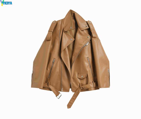 yiciya spring autumn faux leather jackets women new loose casual coat female drop-shoulder motorcycles outwear with belt 2023, Black;brown
yiciya spring autumn faux leather jackets women new loose casual coat female drop-shoulder motorcycles outwear with belt 2023, Black;brown