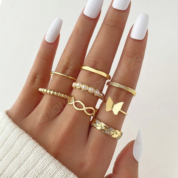 hollowed leaf butterfly women's rings set pearl crystal vintage gold color finger ring fashion jewelry gift, Silver
hollowed leaf butterfly women's rings set pearl crystal vintage gold color finger ring fashion jewelry gift, Silver