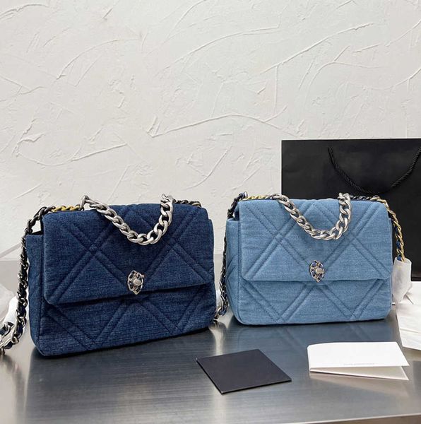19 handbag flap blue denim bag silver tone ruthenium finish metal thick chain gabrielle classic quilted 26cm 35cm
19 handbag flap blue denim bag silver tone ruthenium finish metal thick chain gabrielle classic quilted 26cm 35cm
