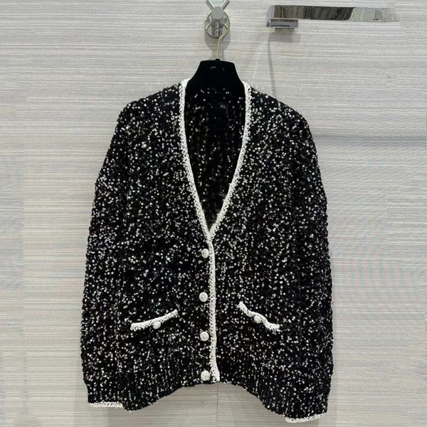 women jackets knitted cardigan buttons with crystals black knitting sweater coats with sequins fashion elegant spring winter clothes, Black;brown
women jackets knitted cardigan buttons with crystals black knitting sweater coats with sequins fashion elegant spring winter clothes, Black;brown