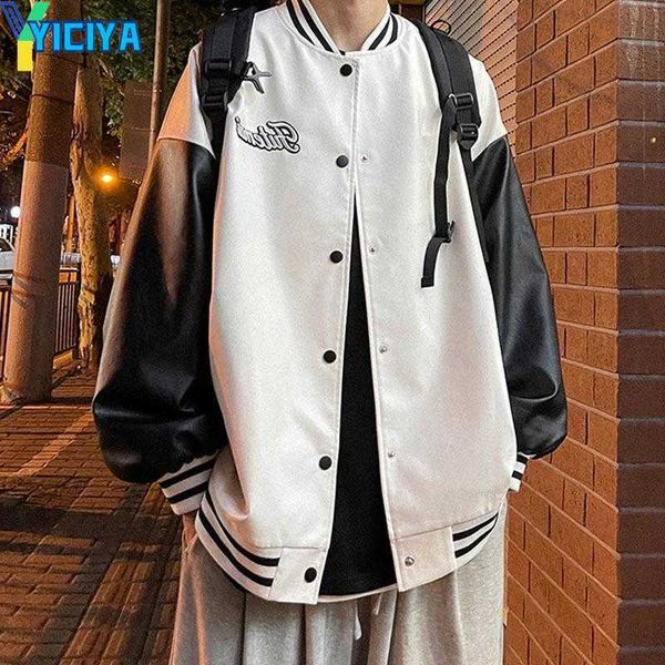 yiciya men's jackets fashion pu leather jacket men baseball coats letter embroidery coat uniform y2k casual couple hip hop streetwear, Black;brown
yiciya men's jackets fashion pu leather jacket men baseball coats letter embroidery coat uniform y2k casual couple hip hop streetwear, Black;brown