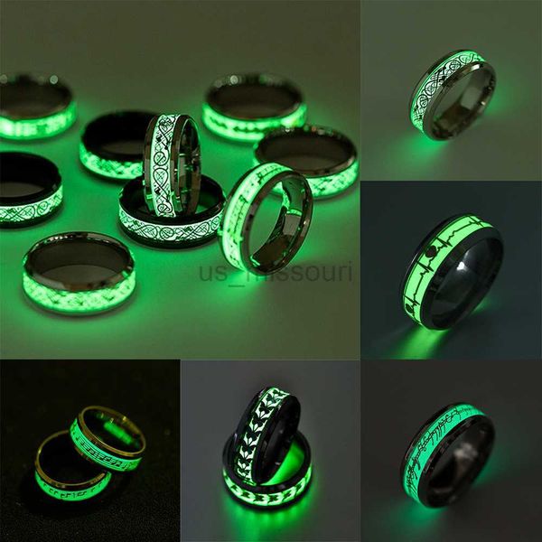 band rings stainless steel luminous finger rings for couples glow in dark valentine's day gift love band ring jewelry anillo j230531, Silver
band rings stainless steel luminous finger rings for couples glow in dark valentine's day gift love band ring jewelry anillo j230531, Silver
