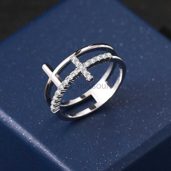 band rings double cross rings for women minimalist cubic zirconia rose gold color finger accessories female jewelry large size r758 j230531, Silver
band rings double cross rings for women minimalist cubic zirconia rose gold color finger accessories female jewelry large size r758 j230531, Silver