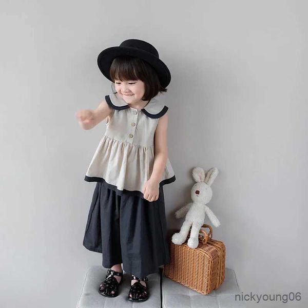 clothing sets summer girls baby set doll neck sleeveless shirt solid color skirt pants new children's cotton hemp top, White
clothing sets summer girls baby set doll neck sleeveless shirt solid color skirt pants new children's cotton hemp top, White
