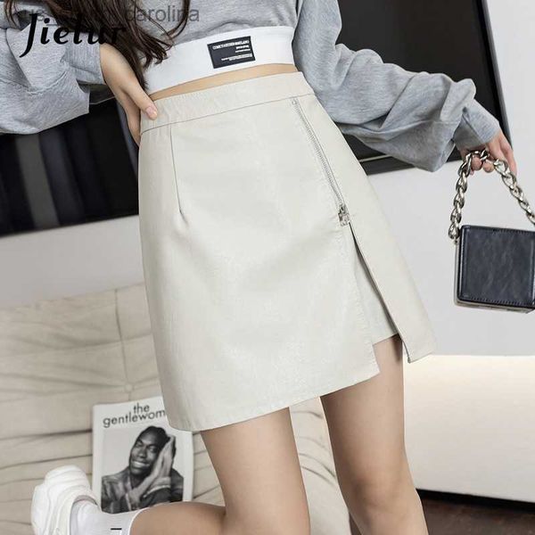 jielur versatile side zipper irregular slit charming short skirts female autumn leather a-line high street black skirt s-xl l230522
jielur versatile side zipper irregular slit charming short skirts female autumn leather a-line high street black skirt s-xl l230522