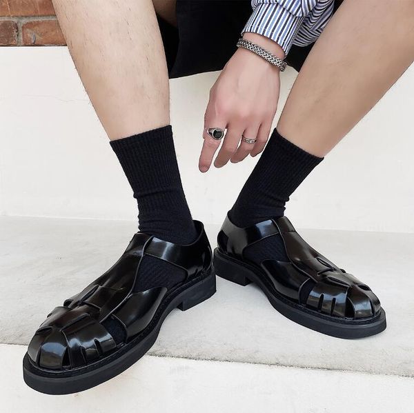 rome style black plaid cut out gladiators weave sandals summer leisure fishermen shoes
rome style black plaid cut out gladiators weave sandals summer leisure fishermen shoes
