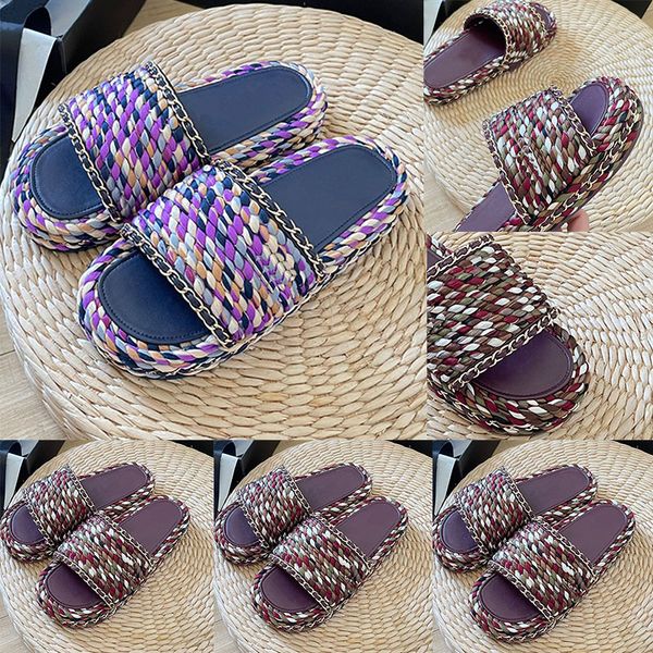 outdoor womens designer slippers sandals colour braid chain novel polychrome rainbow platform feminine paris design casual slipper signora p, Black
outdoor womens designer slippers sandals colour braid chain novel polychrome rainbow platform feminine paris design casual slipper signora p, Black