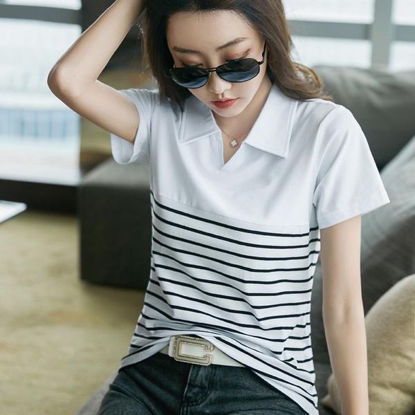 polos new 2023 polo shirt women short sleeve cotton casual female clothing ladies tees fashion striped t shirts, White
polos new 2023 polo shirt women short sleeve cotton casual female clothing ladies tees fashion striped t shirts, White