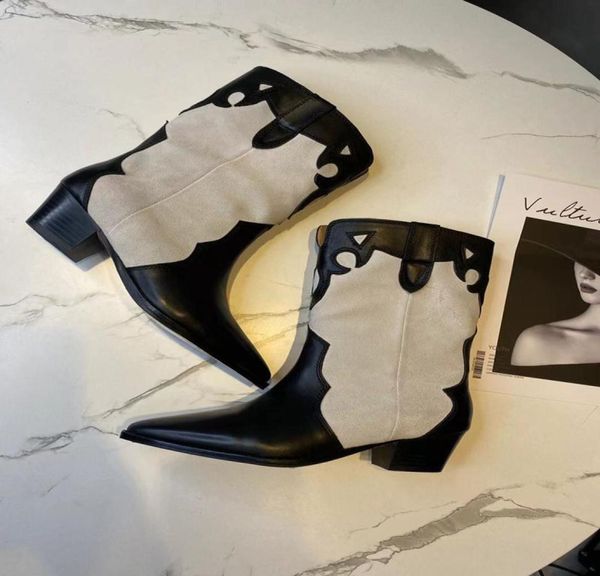 autumn womens half boots black white light tan mixed color leather pointed toe booties classic chunky low heels cowboy western sli3407169
autumn womens half boots black white light tan mixed color leather pointed toe booties classic chunky low heels cowboy western sli3407169